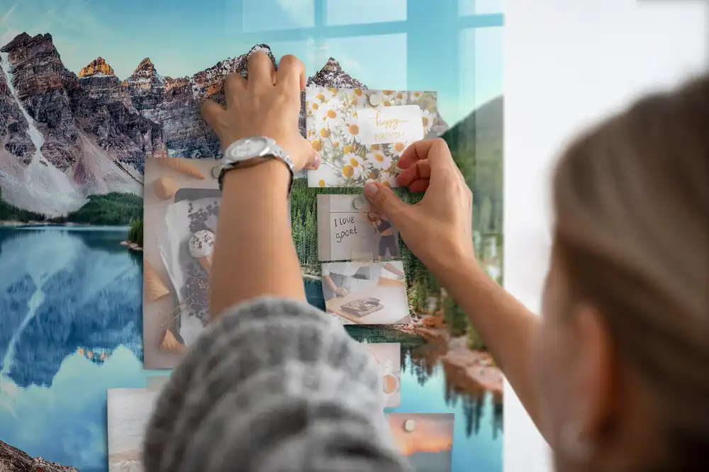 Tableau magnétique paysage de montagne pour magnets