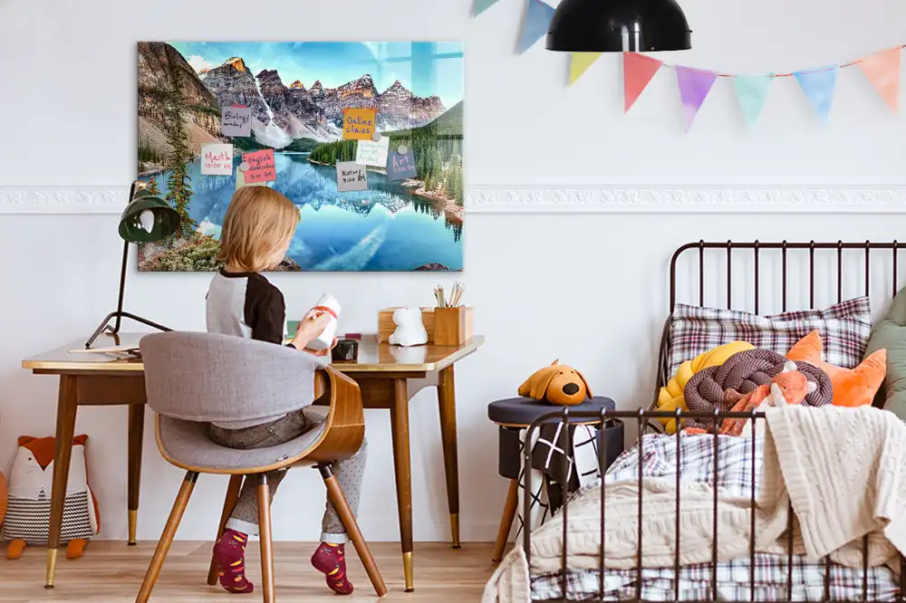Tableau magnétique paysage de montagne pour magnets
