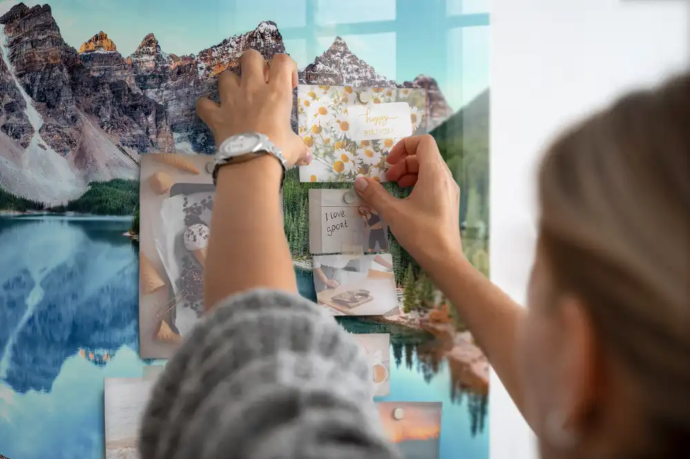Tableau magnétique paysage de montagne pour magnets