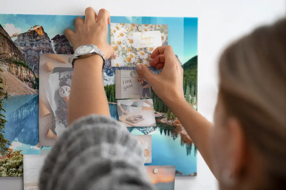 Tableau magnétique paysage de montagne pour magnets