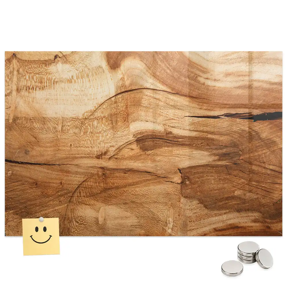 Tableau magnétique en verre avec structure en bois