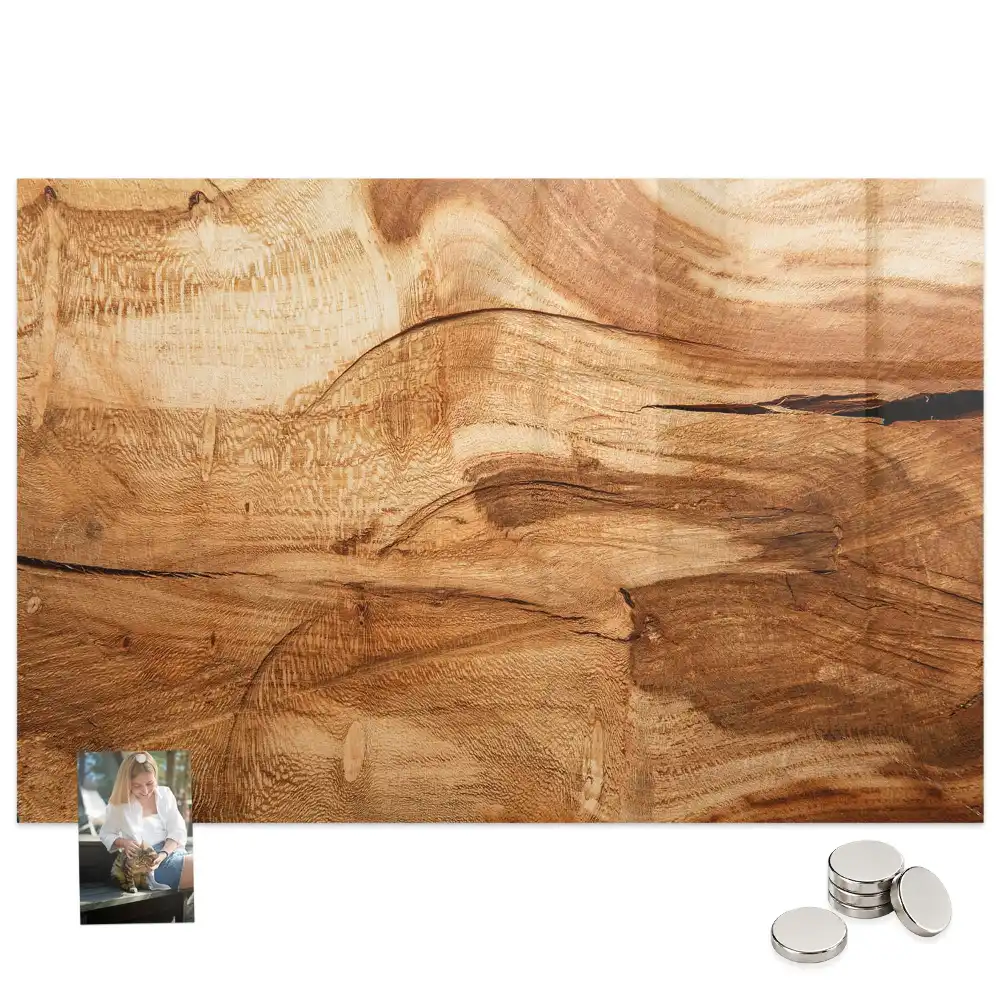 Tableau magnétique en verre avec structure en bois