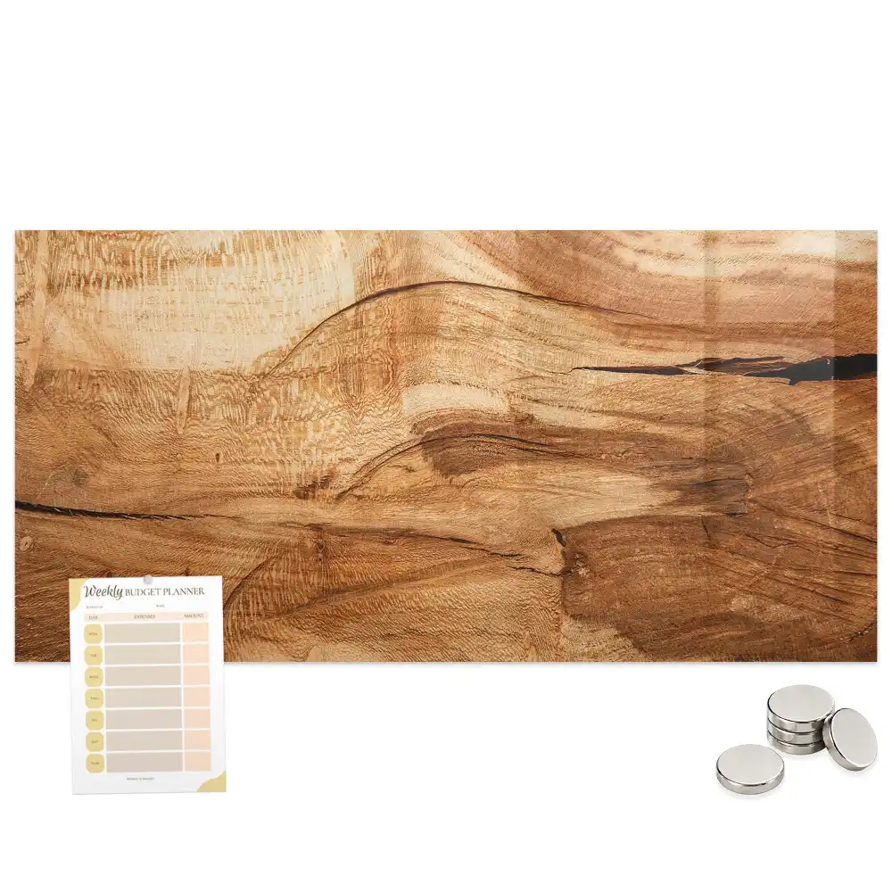 Tableau magnétique en verre avec structure en bois