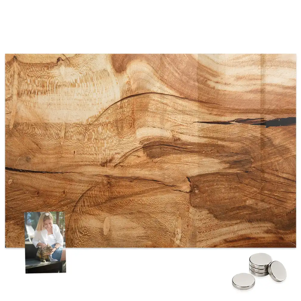 Tableau magnétique en verre avec structure en bois