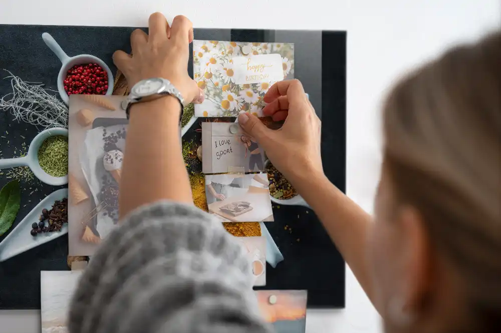 Tableau magnétique en verre motif herbes aromatiques