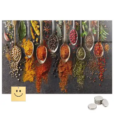 Tableau aimanté décoratif motif cuillères d'épices