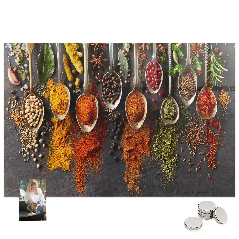 Tableau aimanté décoratif motif cuillères d'épices