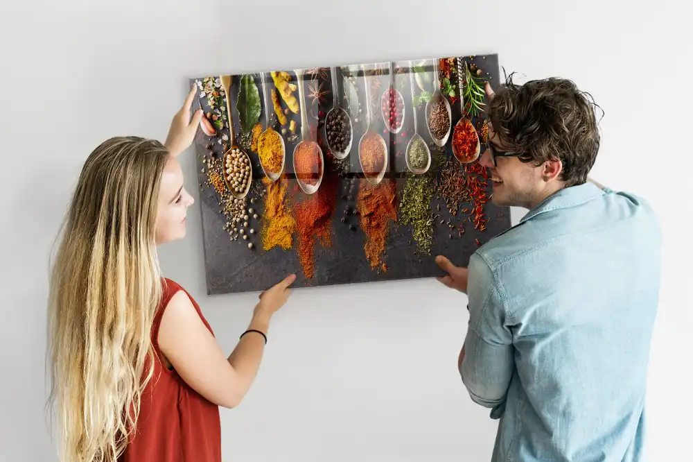 Tableau aimanté décoratif motif cuillères d'épices