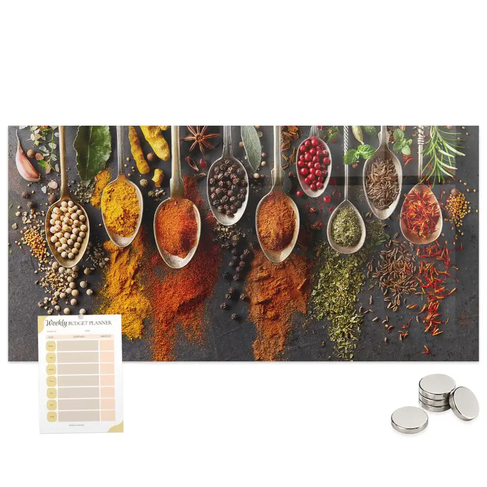 Tableau aimanté décoratif motif cuillères d'épices