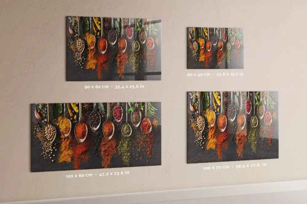 Tableau aimanté décoratif motif cuillères d'épices
