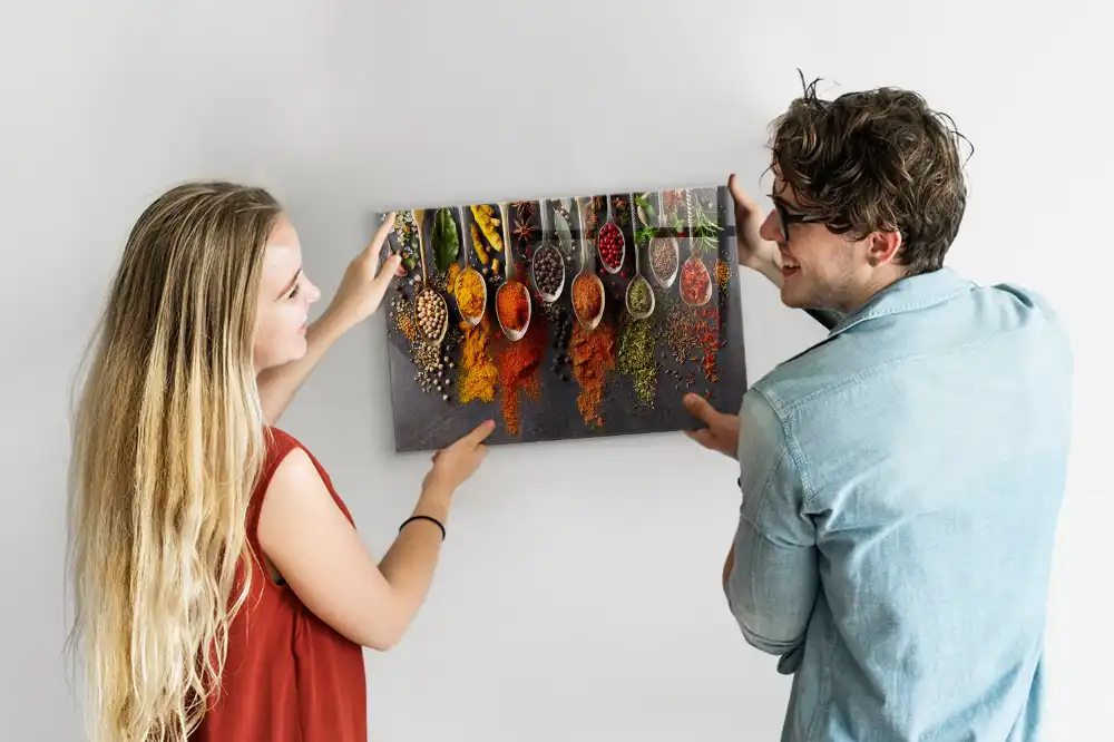Tableau aimanté décoratif motif cuillères d'épices