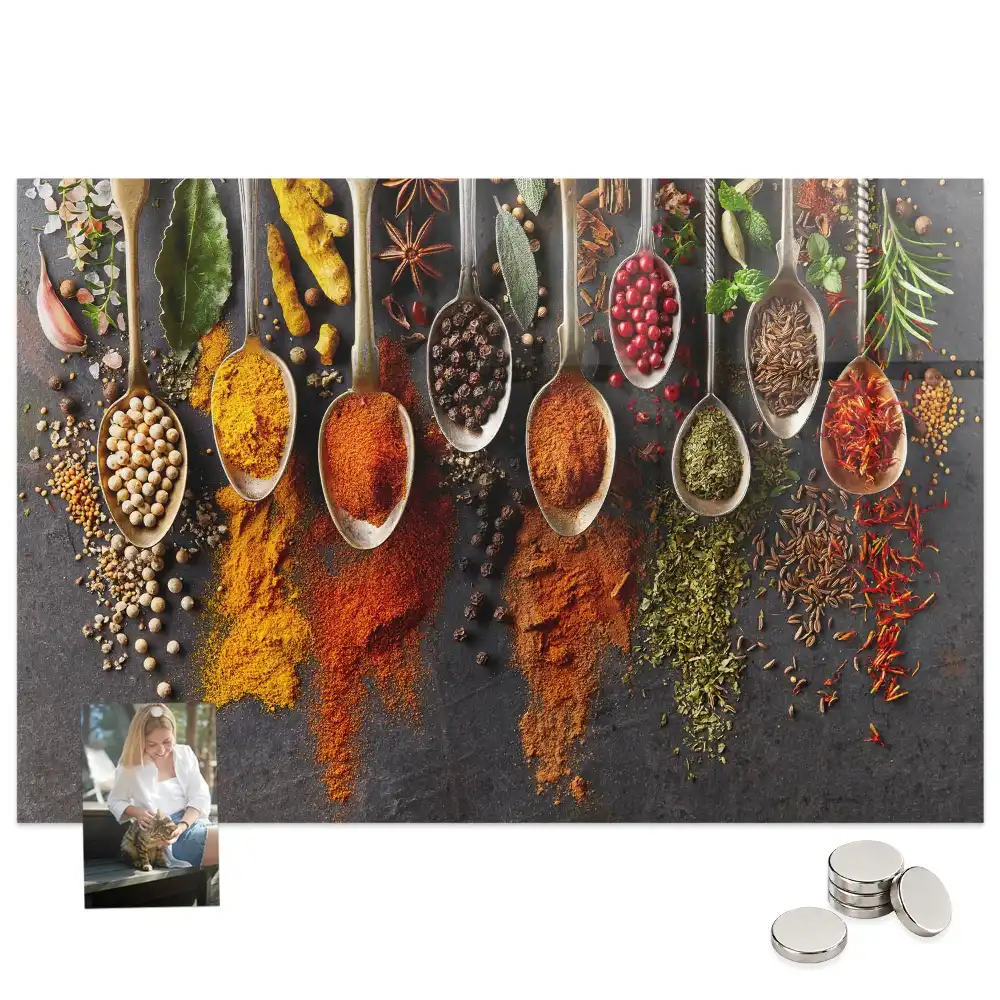 Tableau aimanté décoratif motif cuillères d'épices