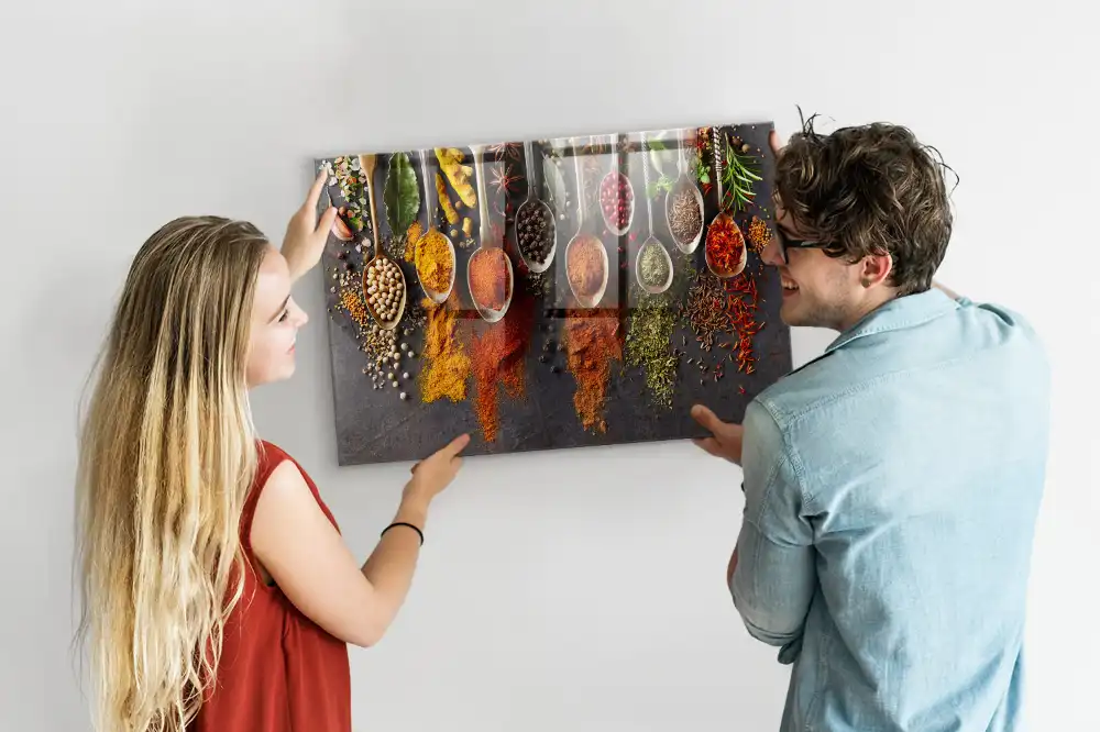 Tableau aimanté décoratif motif cuillères d'épices