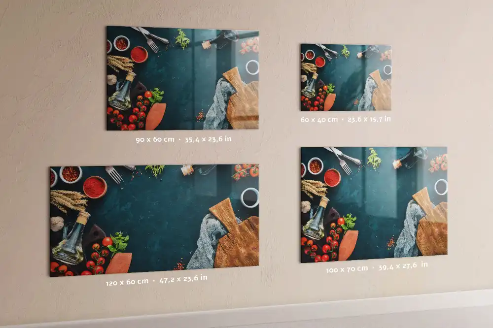 Tableau magnétique en verre avec accessoires de cuisine