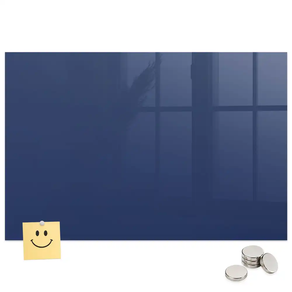 Tableau en verre magnétique bleu marine
