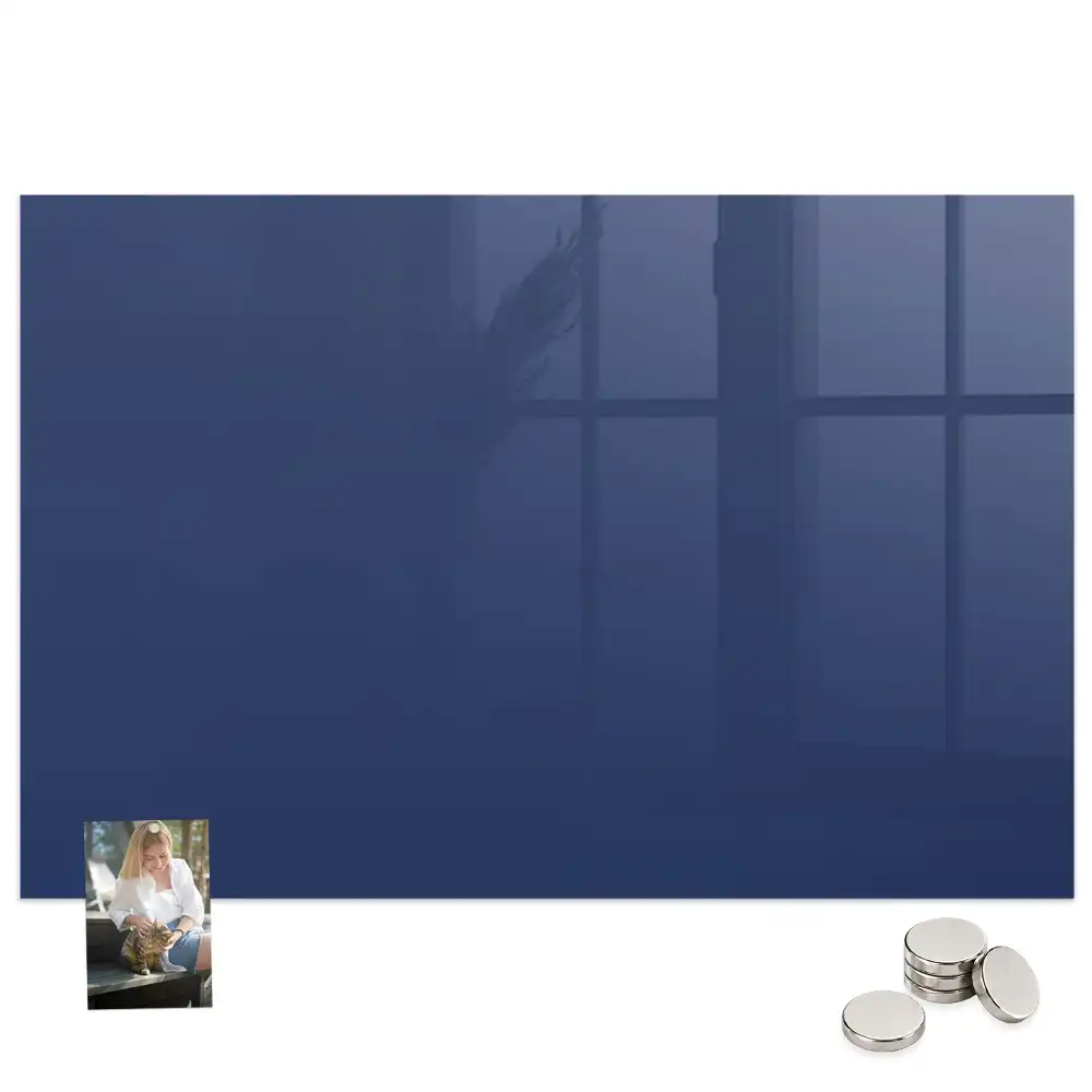 Tableau en verre magnétique bleu marine