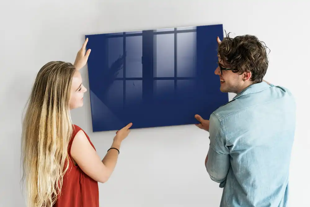 Tableau en verre magnétique bleu marine