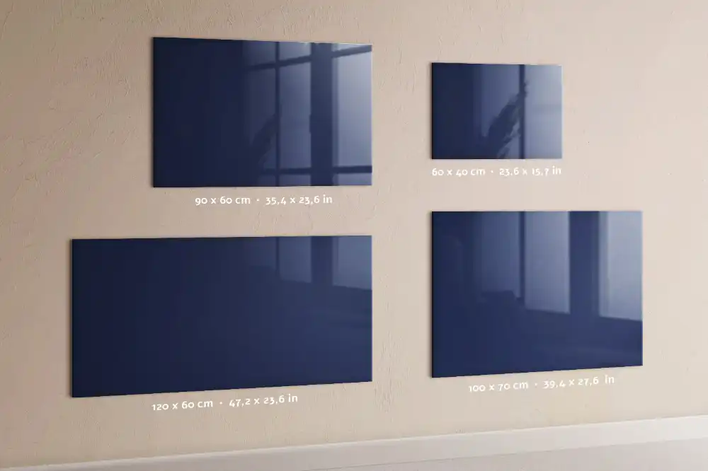 Tableau en verre magnétique bleu marine