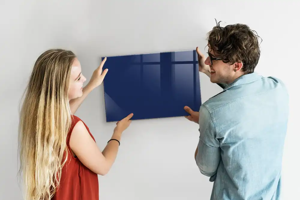 Tableau en verre magnétique bleu marine