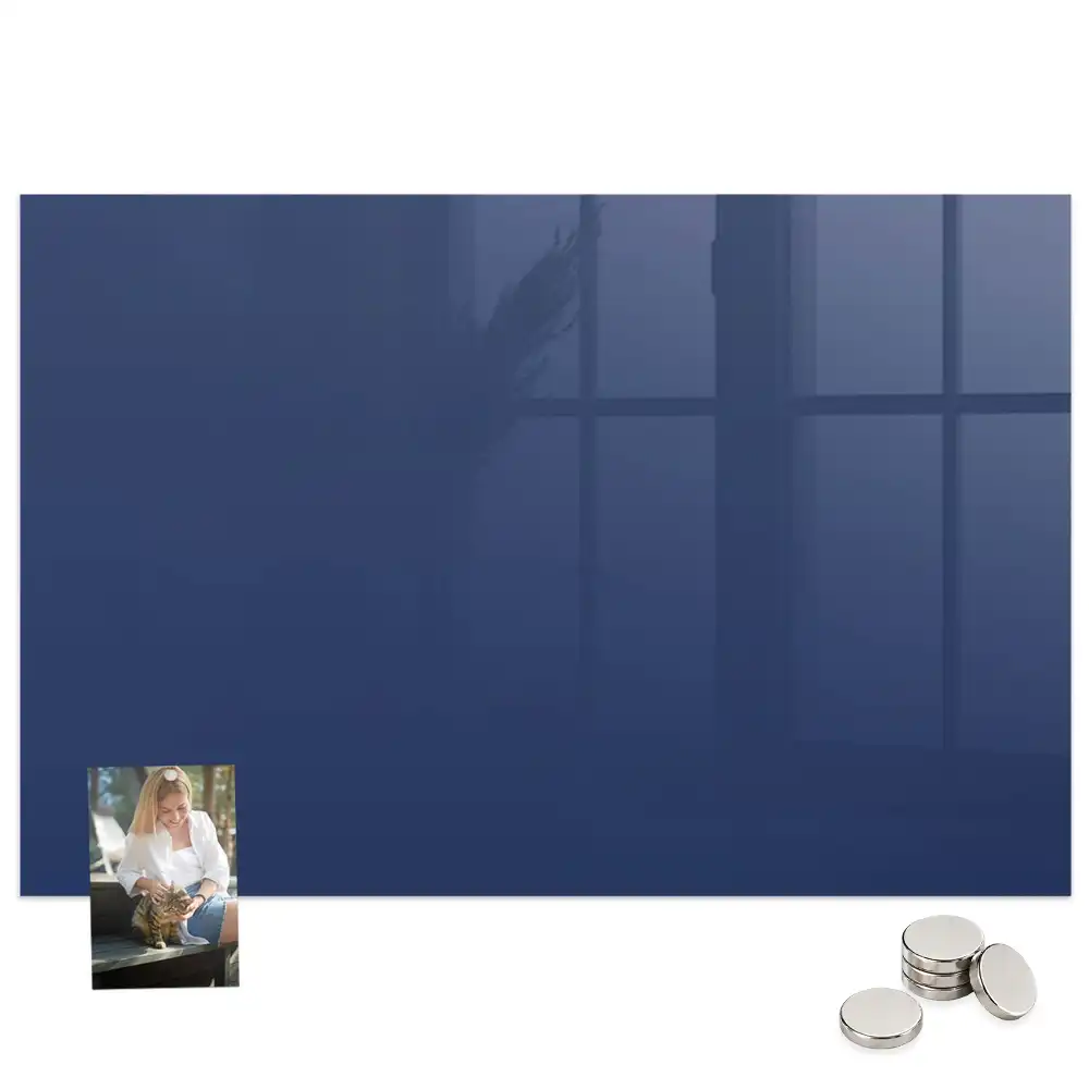 Tableau en verre magnétique bleu marine
