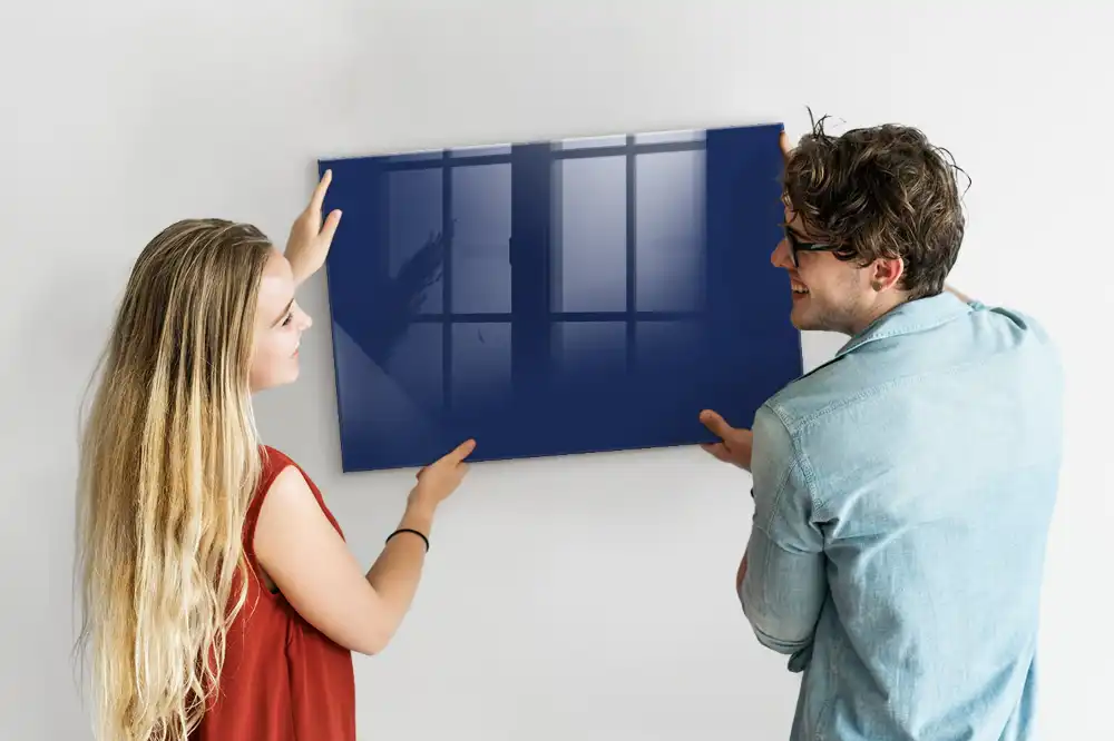 Tableau en verre magnétique bleu marine