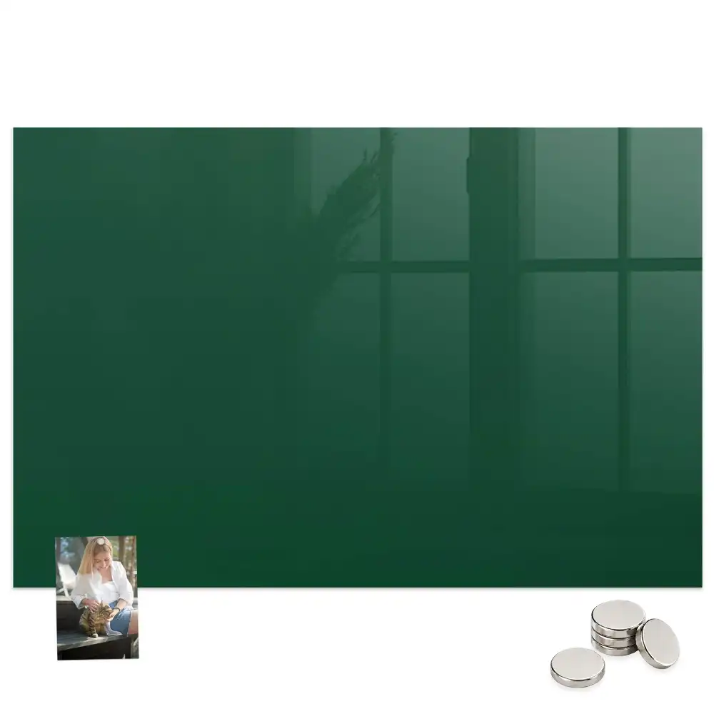 Tableau magnétique en verre vert bouteille