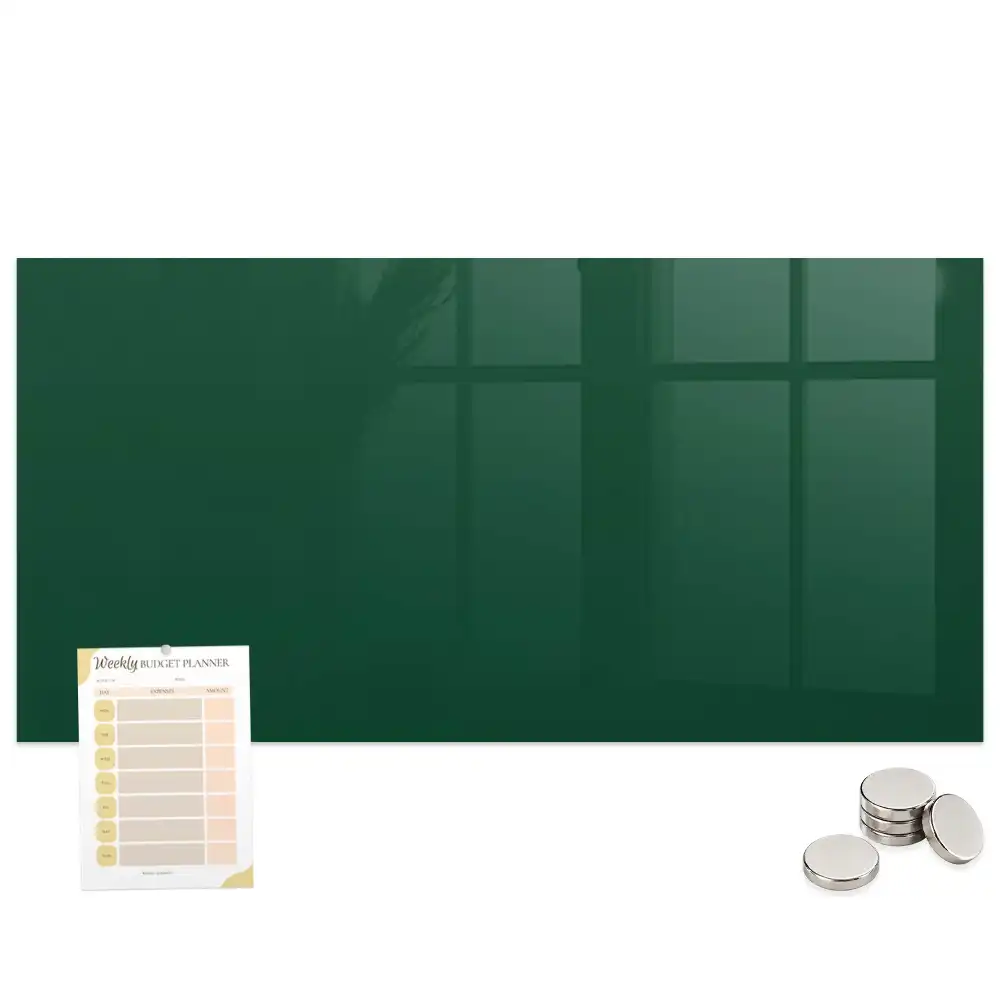 Tableau magnétique en verre vert bouteille