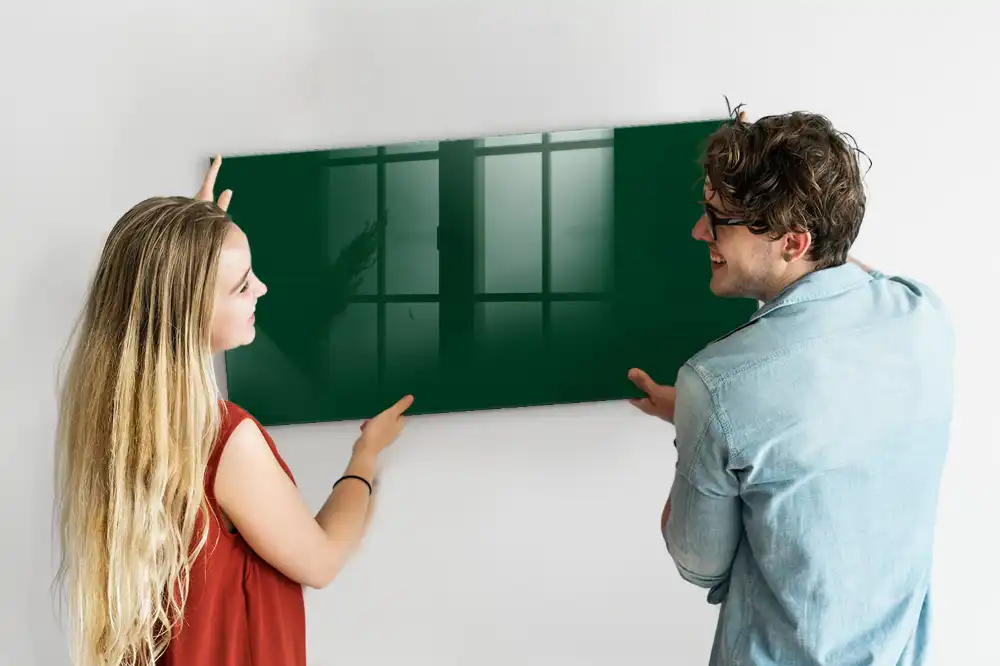 Tableau magnétique en verre vert bouteille