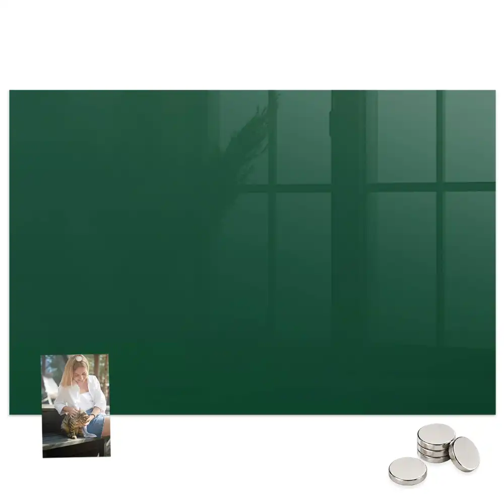 Tableau magnétique en verre vert bouteille