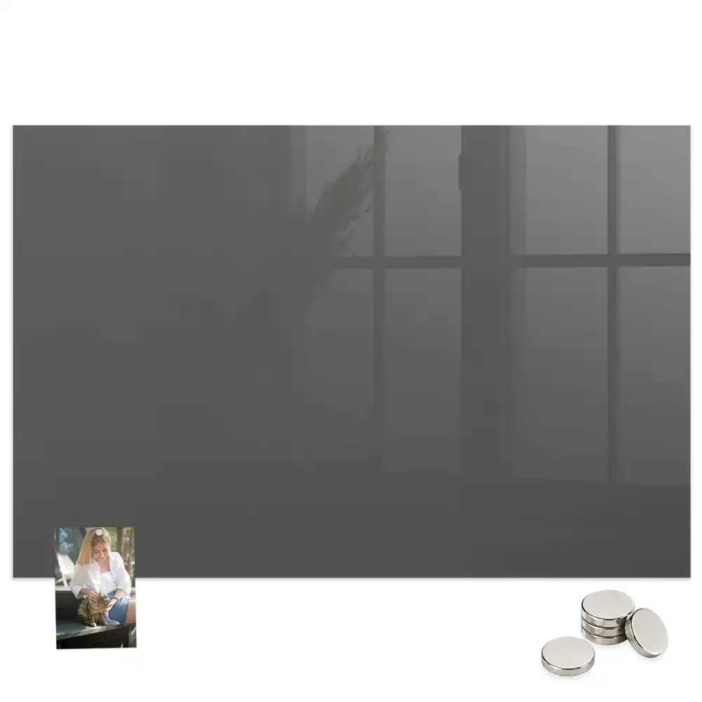 Tableau magnétique en verre gris