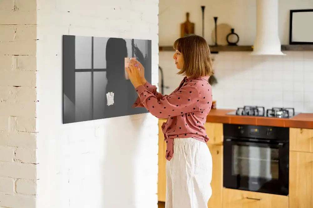 Tableau magnétique en verre gris