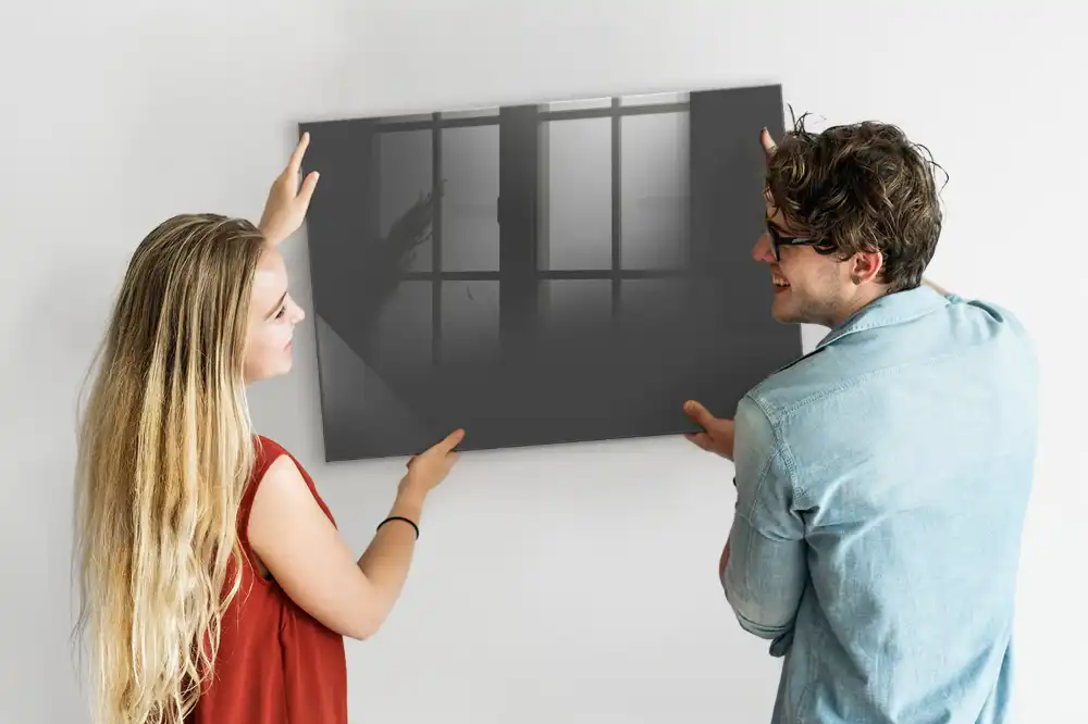 Tableau magnétique en verre gris
