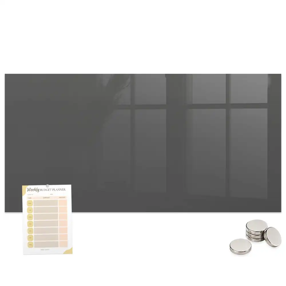 Tableau magnétique en verre gris