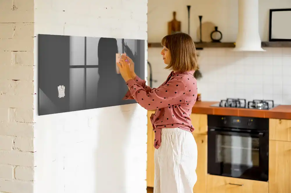 Tableau magnétique en verre gris