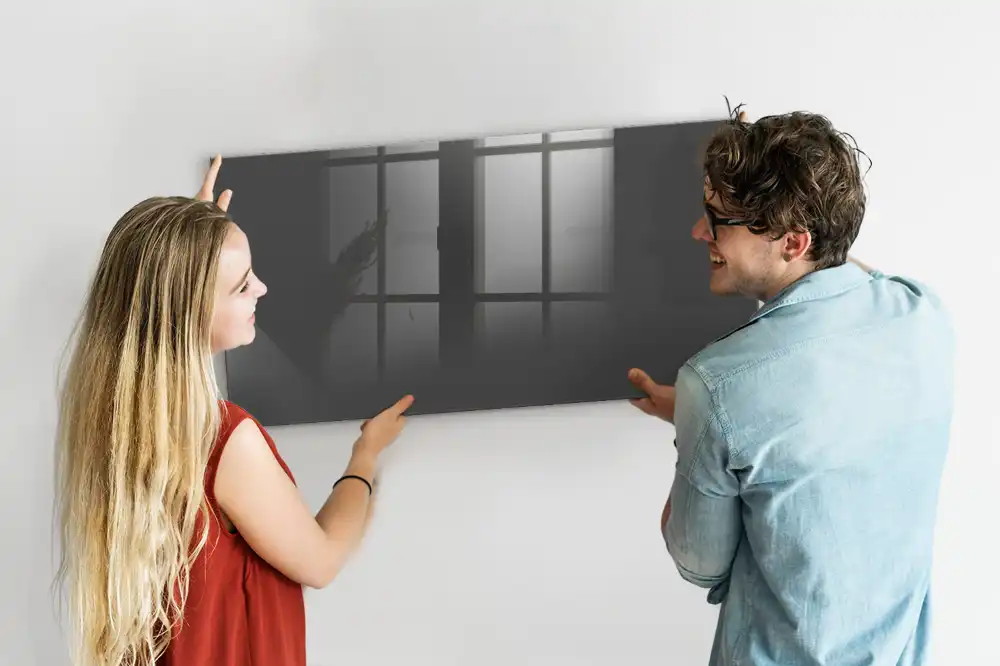 Tableau magnétique en verre gris