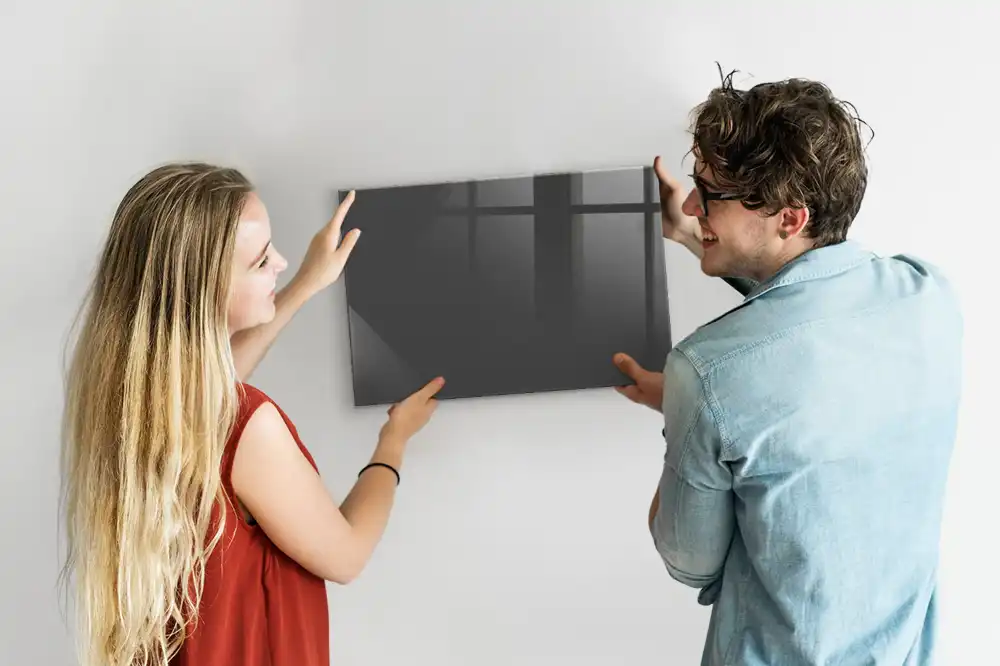 Tableau magnétique en verre gris