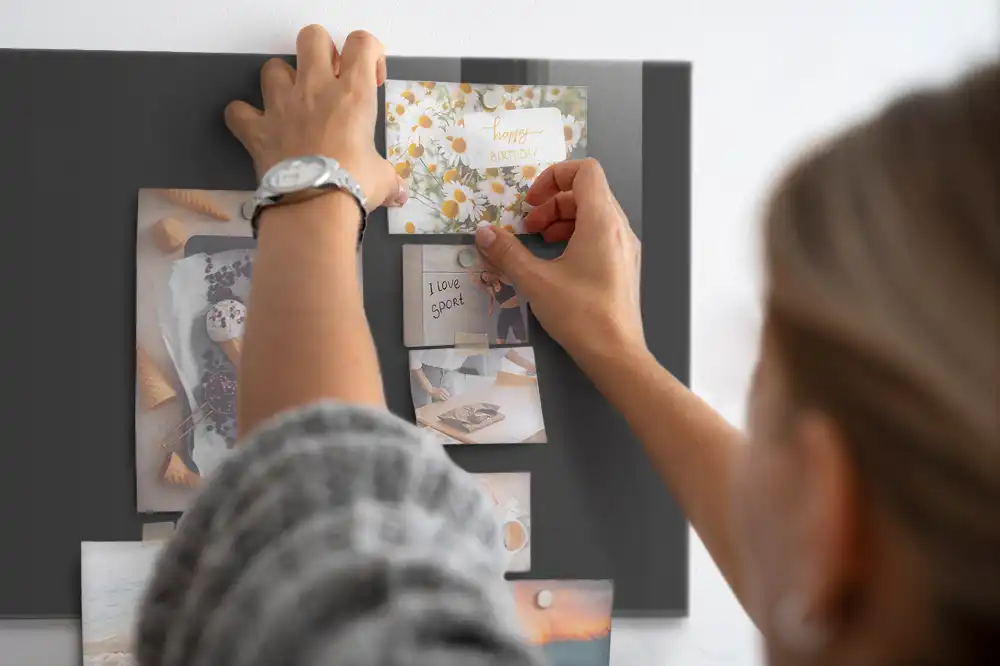 Tableau magnétique en verre gris