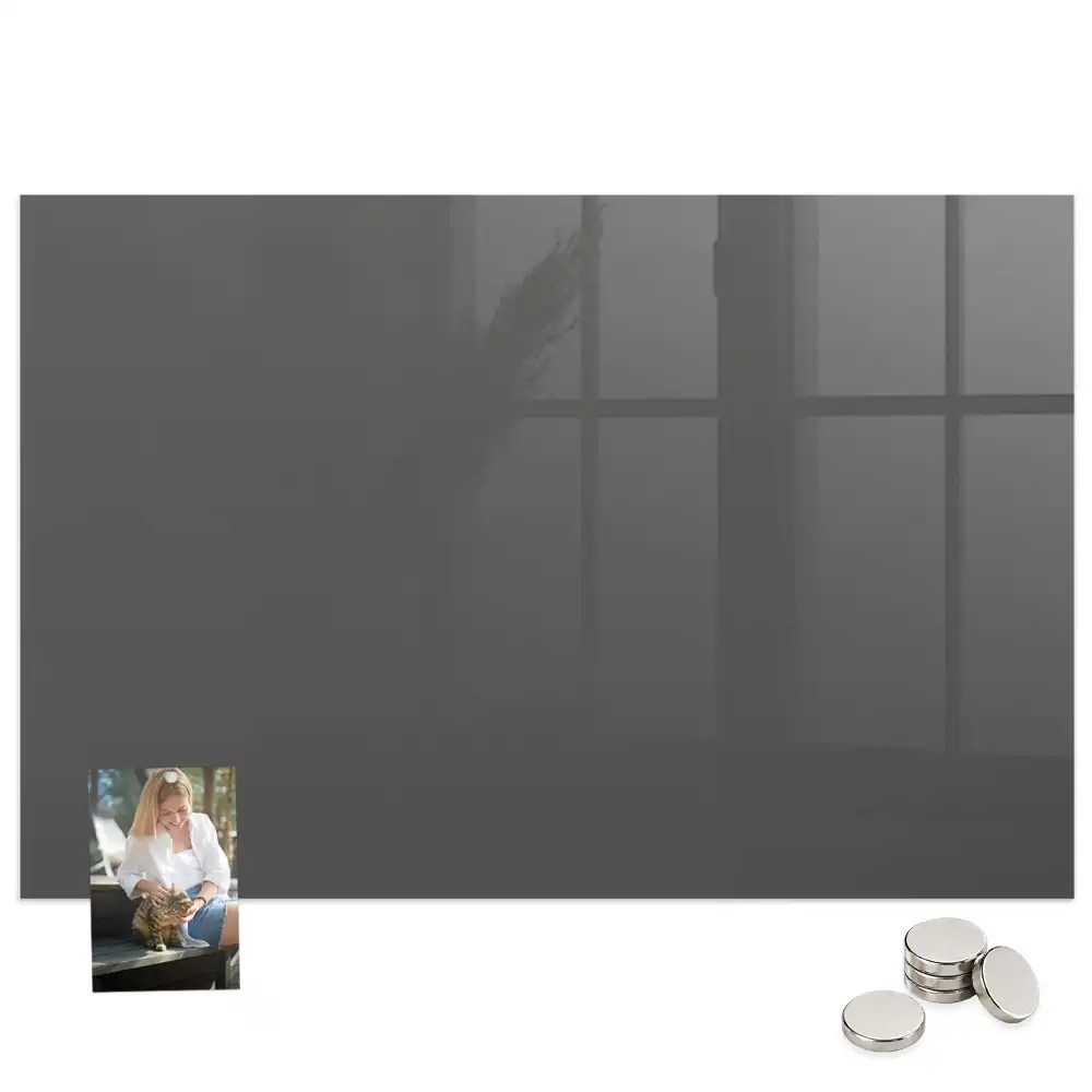 Tableau magnétique en verre gris