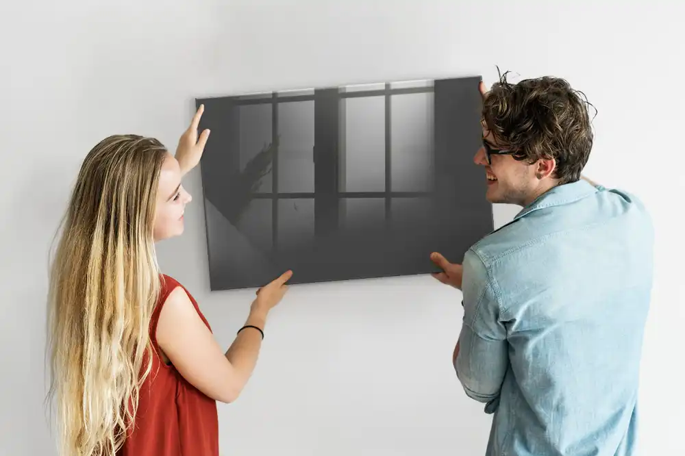 Tableau magnétique en verre gris