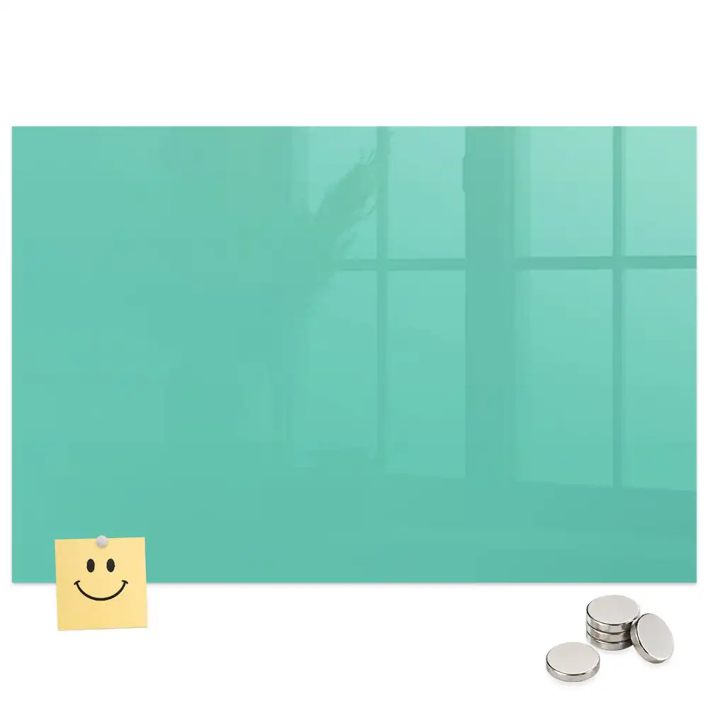 Tableau magnétique en verre turquoise