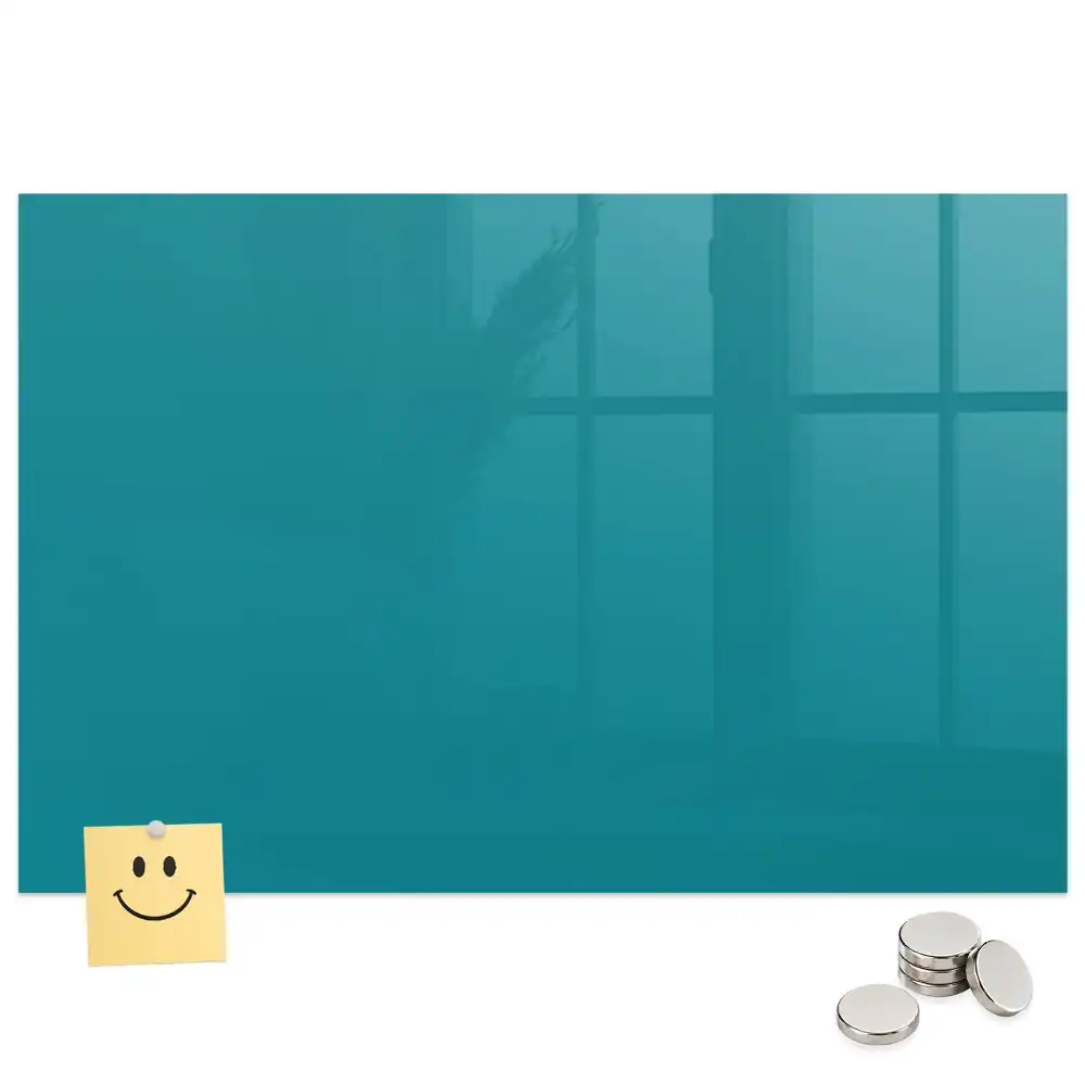 Tableau magnétique en verre couleur bleu mer