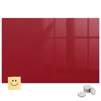 Tableau magnétique en verre rouge