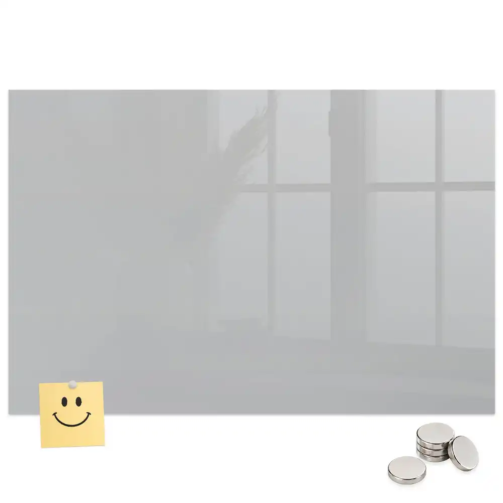 Tableau en verre magnétique gris clair