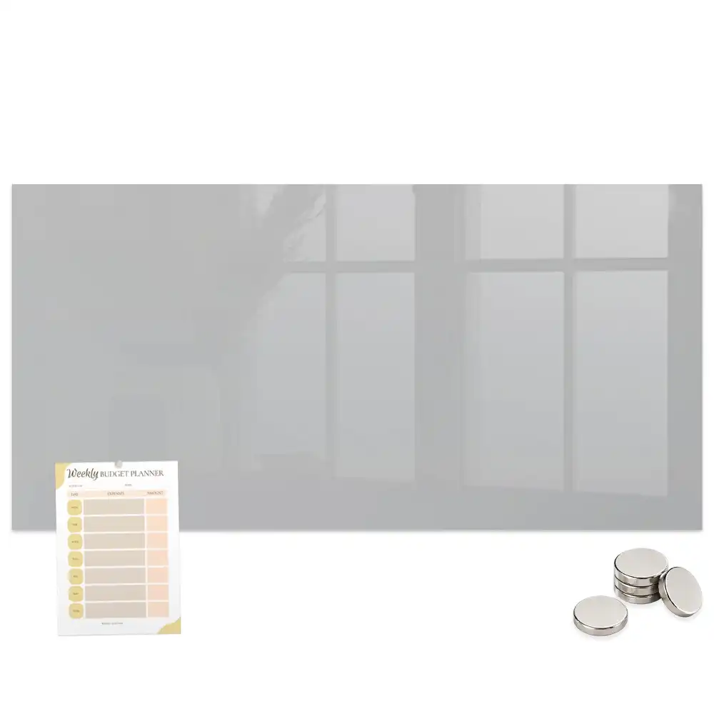 Tableau en verre magnétique gris clair