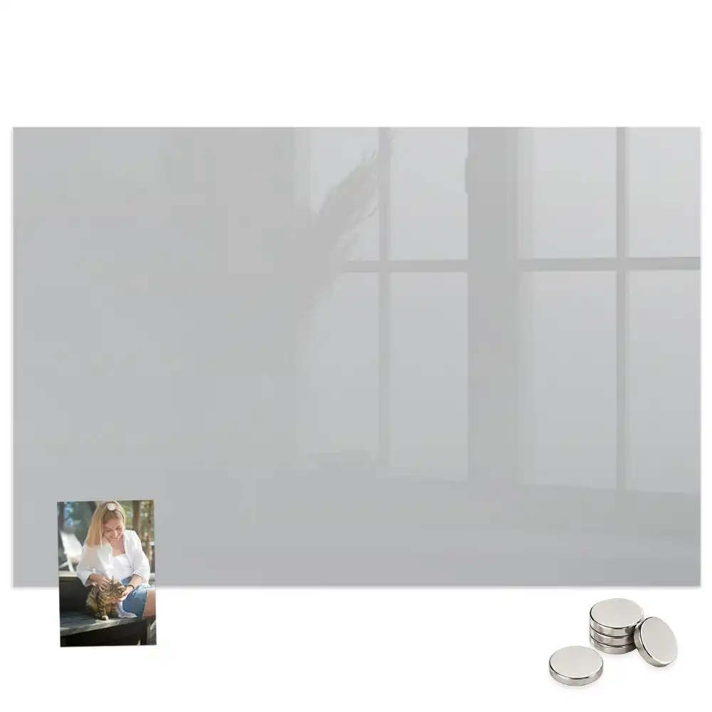 Tableau en verre magnétique gris clair