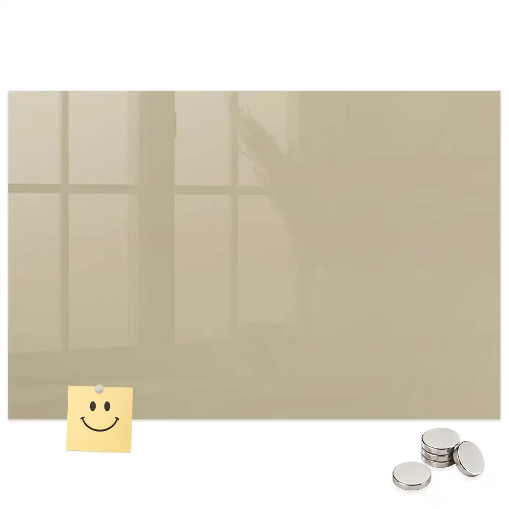 Tableau magnétique en verre beige