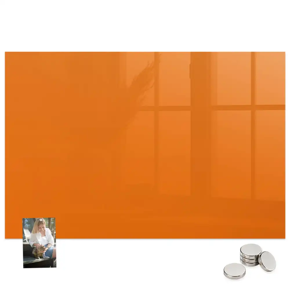 Tableau en verre magnétique orange