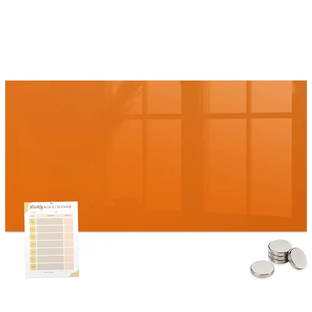 Tableau en verre magnétique orange