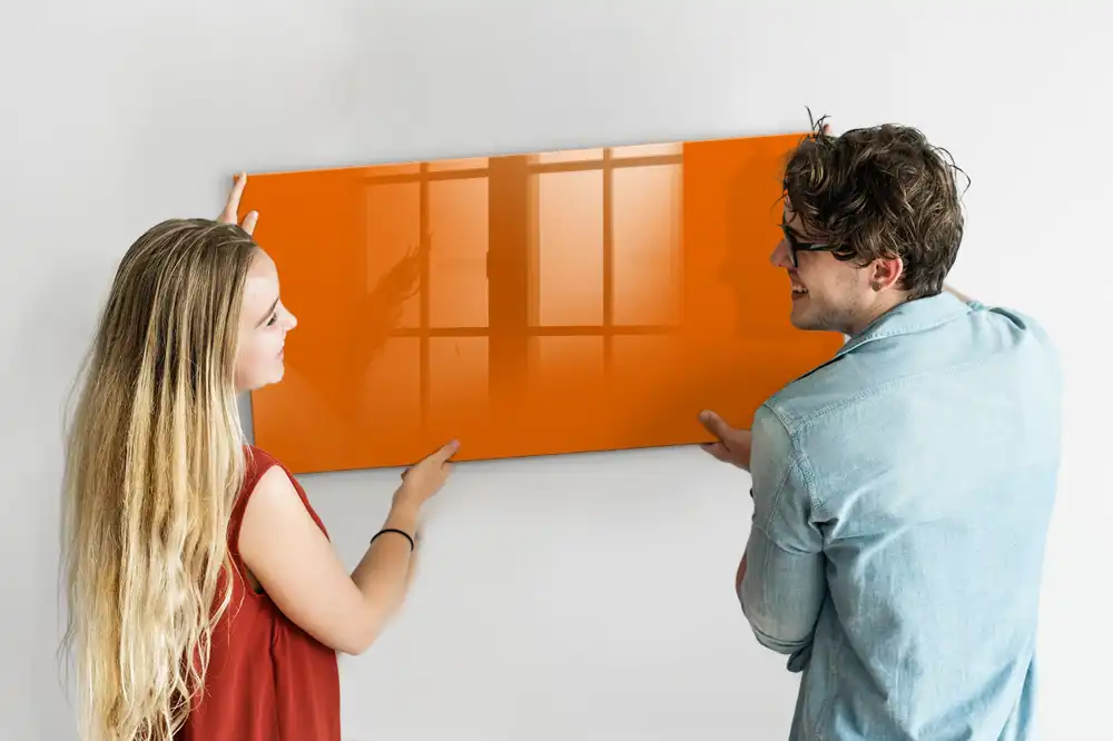 Tableau en verre magnétique orange