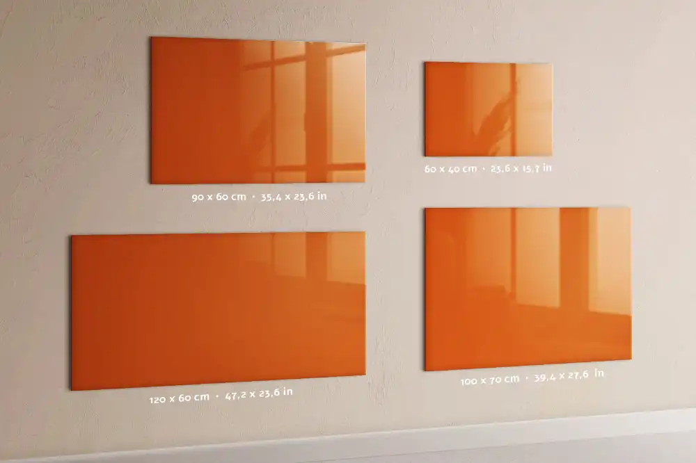 Tableau en verre magnétique orange